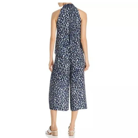 Bloomingdale's  Jumpsuit Le Gali Hildy  wide open leg animal print blue Sz XL - Picture 2 of 13